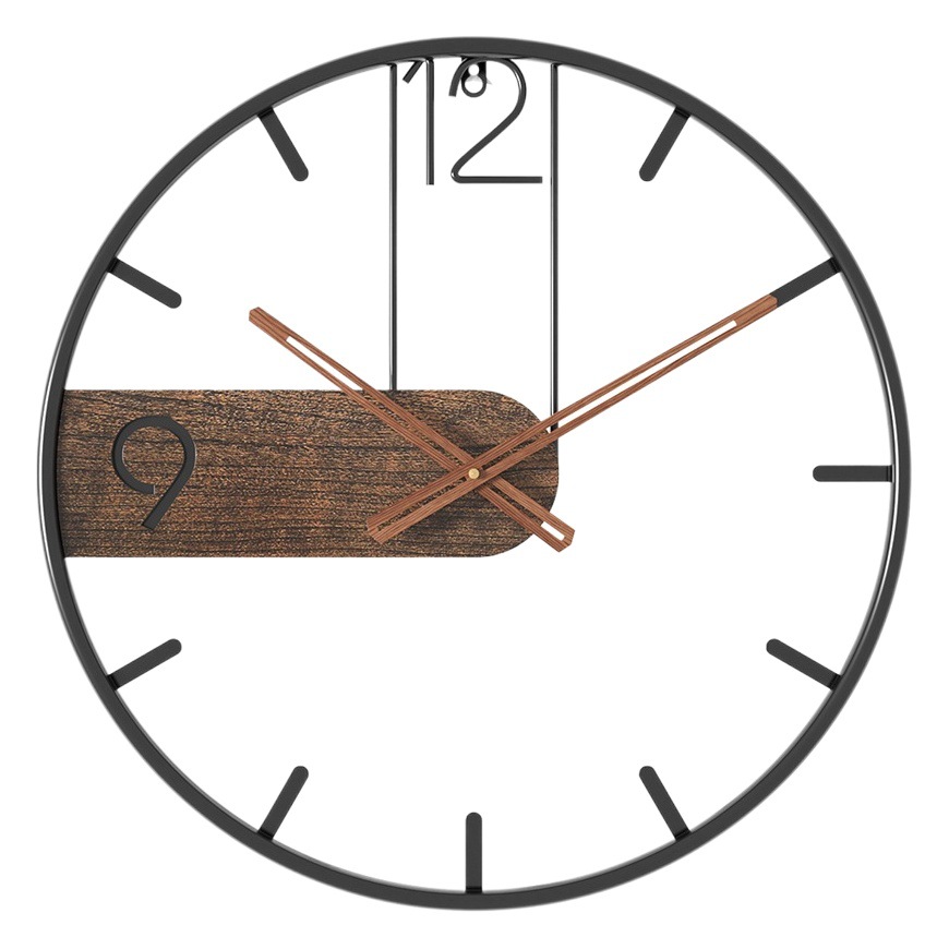 Picture of Nordic style fashion hot selling iron wall clock home living room bedroom clock simple creative light luxury mute clock