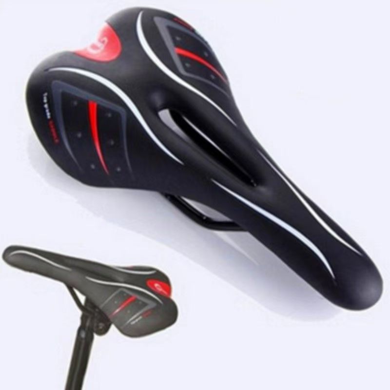 Wholesale hollow comfortable mountain bike seat cushion bicycle seat cushion breathable saddle car seat [line stripe saddle