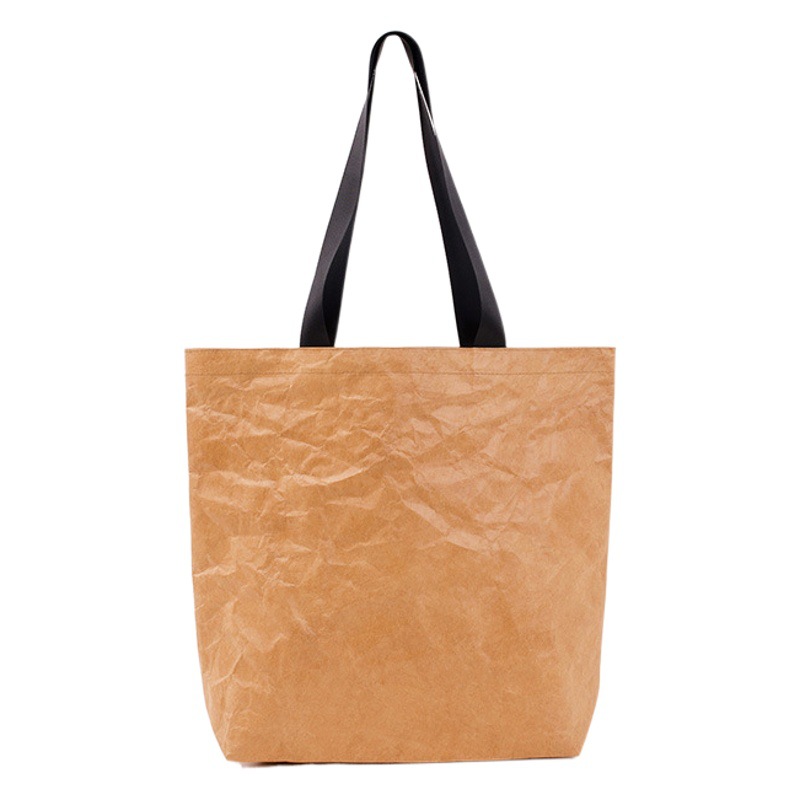 Blank spot large capacity portable DuPont paper bag wholesale single shoulder environmental protection waterproof tear resistant double DuPont paper bag