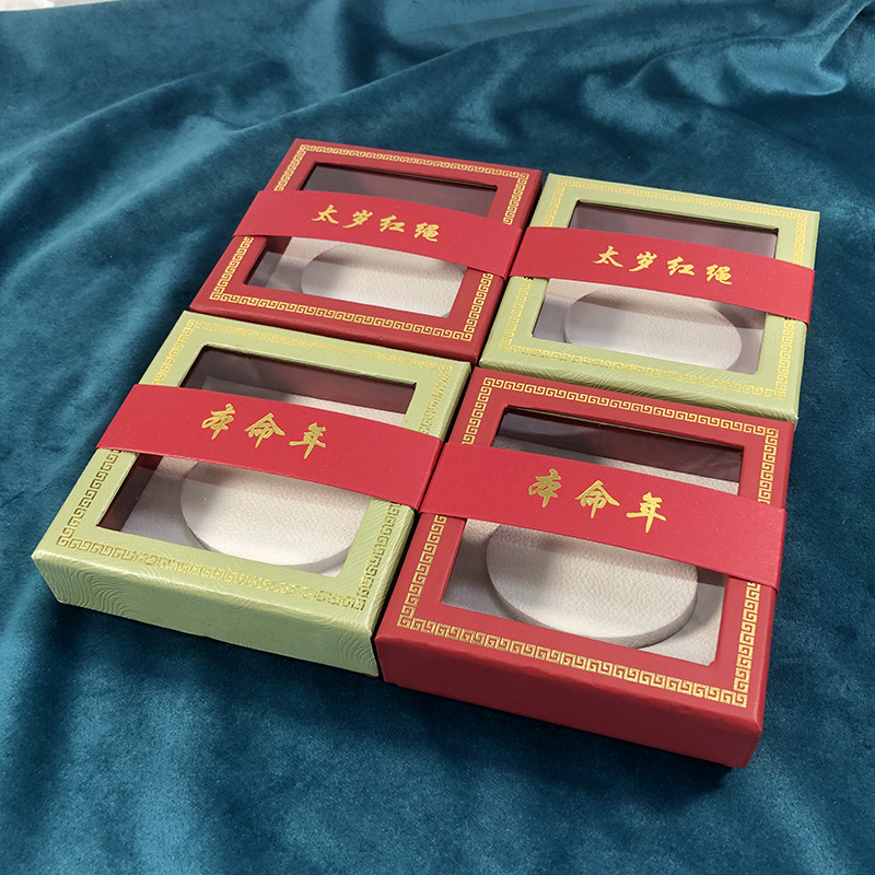 Window braid bracelet this life year red rope jewelry box fashion gold jewelry box Tai sui hand rope gift box wholesale