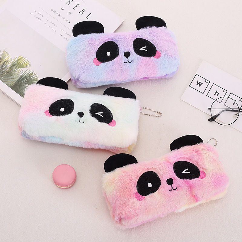 Picture of New plush gradient small panda pencil case cute cartoon storage large capacity student stationery Holiday Gifts Wholesale