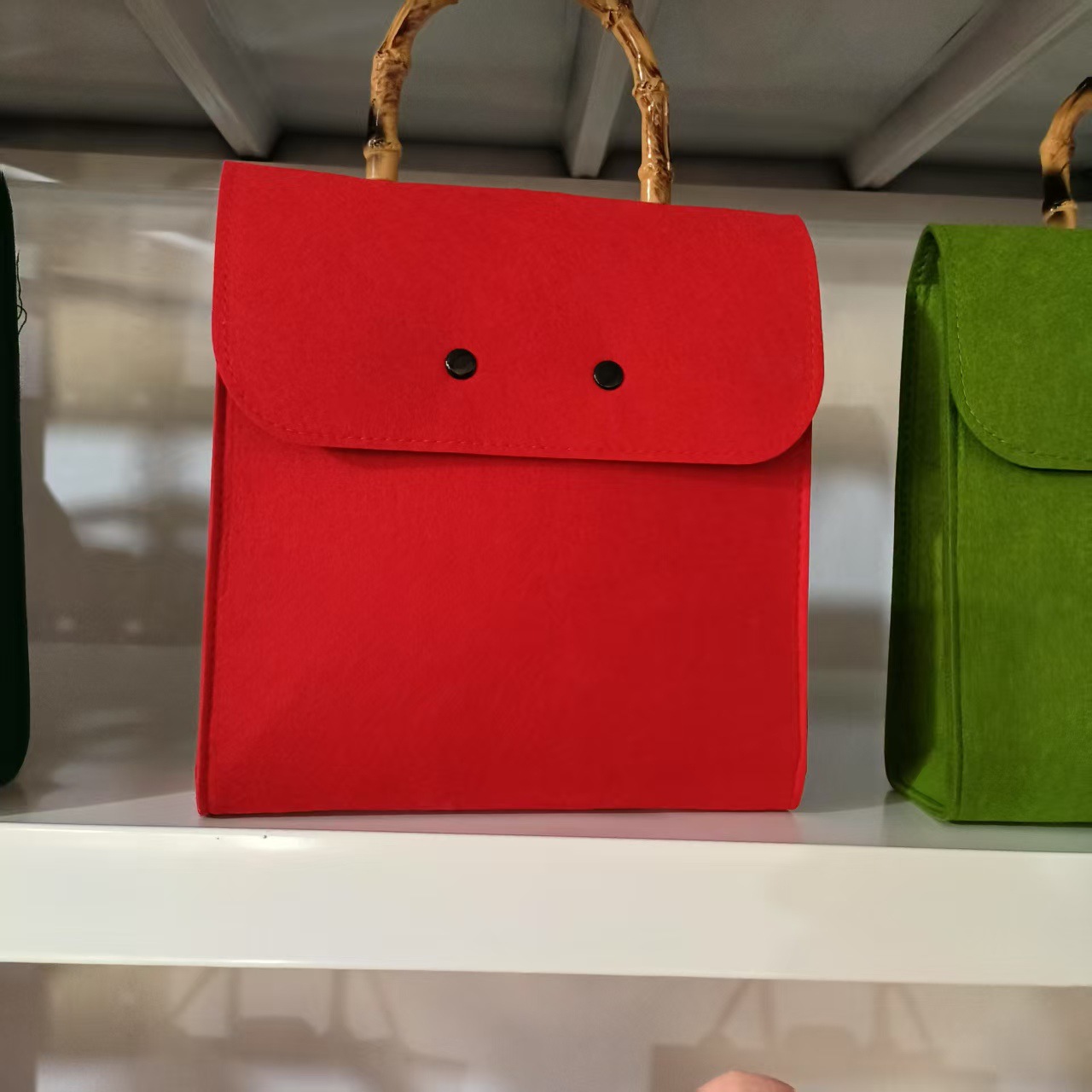 Imitation Bamboo Felt Bag Handbag Accessible Luxury Classy School Corporate Office Classy Storage Bag Literary and Artistic