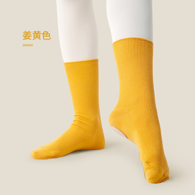 Picture of Dance Socks Non-slip Professional Women's Dancing Socks with Bottom for Adult Practice Dancing Socks Children's Mid-tube Socks with Three-piece Bottom Modern Dance Socks