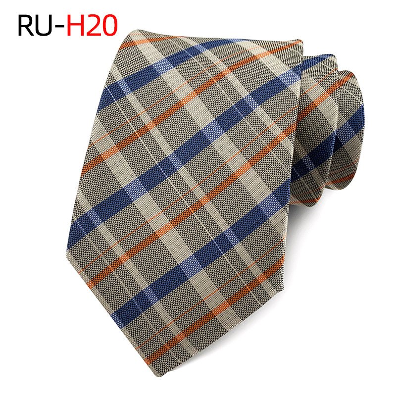 Picture of Tie Men's British Vintage Brown khaki brown Plaid Business Casual Striped Red Wedding Tie
