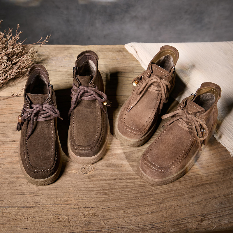 Picture of Dongguan outer single women's boots 2025 autumn and winter new retro platform high-top kangaroo shoes fleece warm women's cotton shoes boots