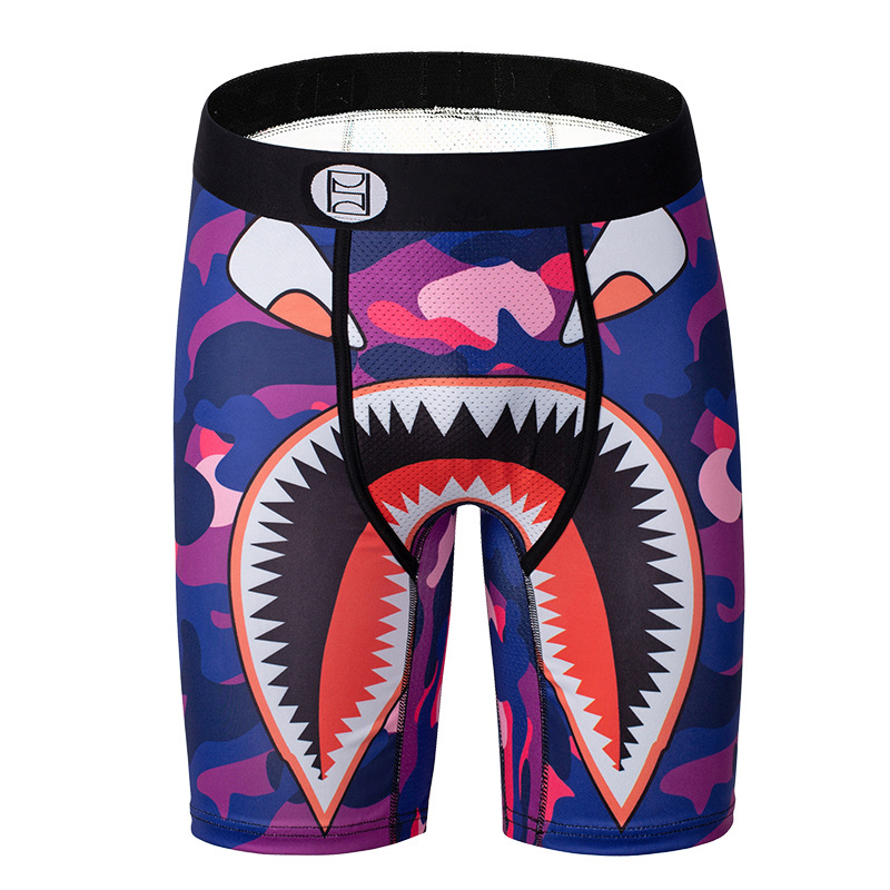 Picture of Men's Underwear Cartoon Print Men's Quick-Drying Boxer Briefs Sports Underwear Fitness Extended Underwear Men's Wholesale