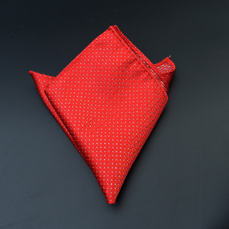 Picture of Men's shirt suit pocket towel polyester small square handkerchief spot wholesale red festive polyester silk