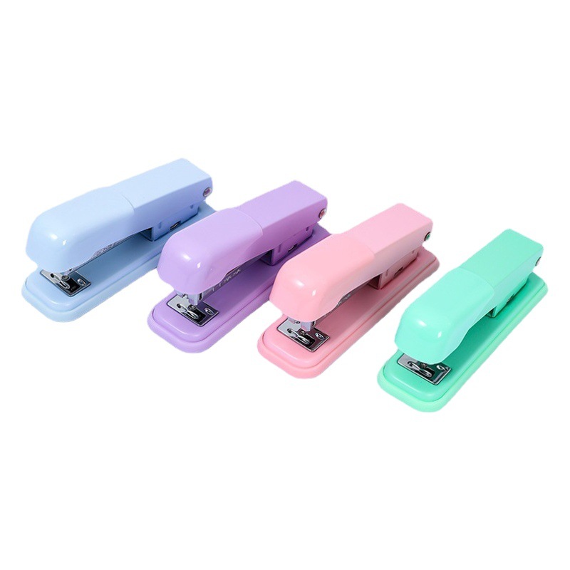 No. 12 Stapler Macaron Color Multifunctional Stapler Binding Labor-Saving Office Special Student Stapler Wholesale