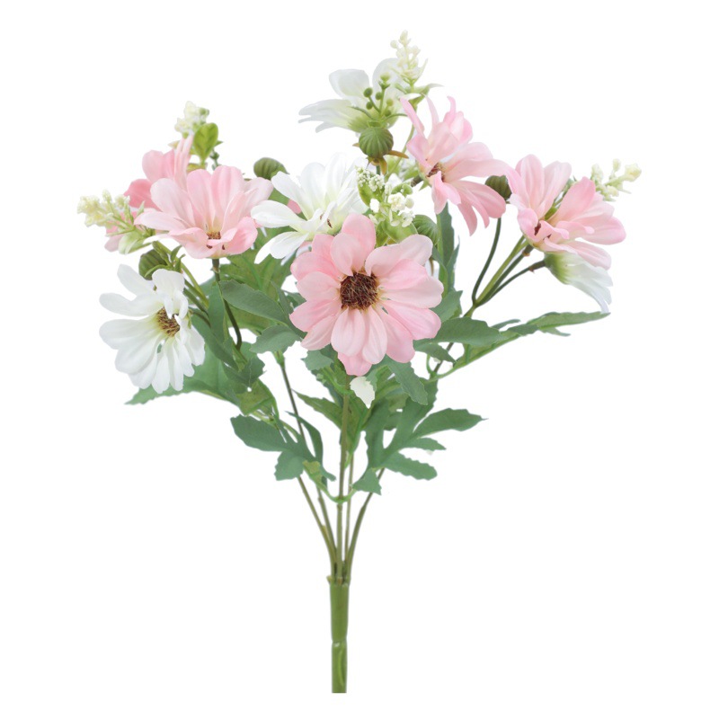 New 12-Head Silk Flower Artificial Bouquet Pastoral Style Small Fresh Dutch Chrysanthemum Fake Flower Scandinavian Ins Artificial Flower Wholesale