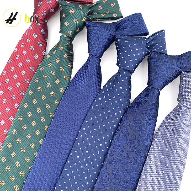 Picture of in stock wholesale men's tie jacquard yarn-dyed fabric small floral pattern business casual wedding groom tie