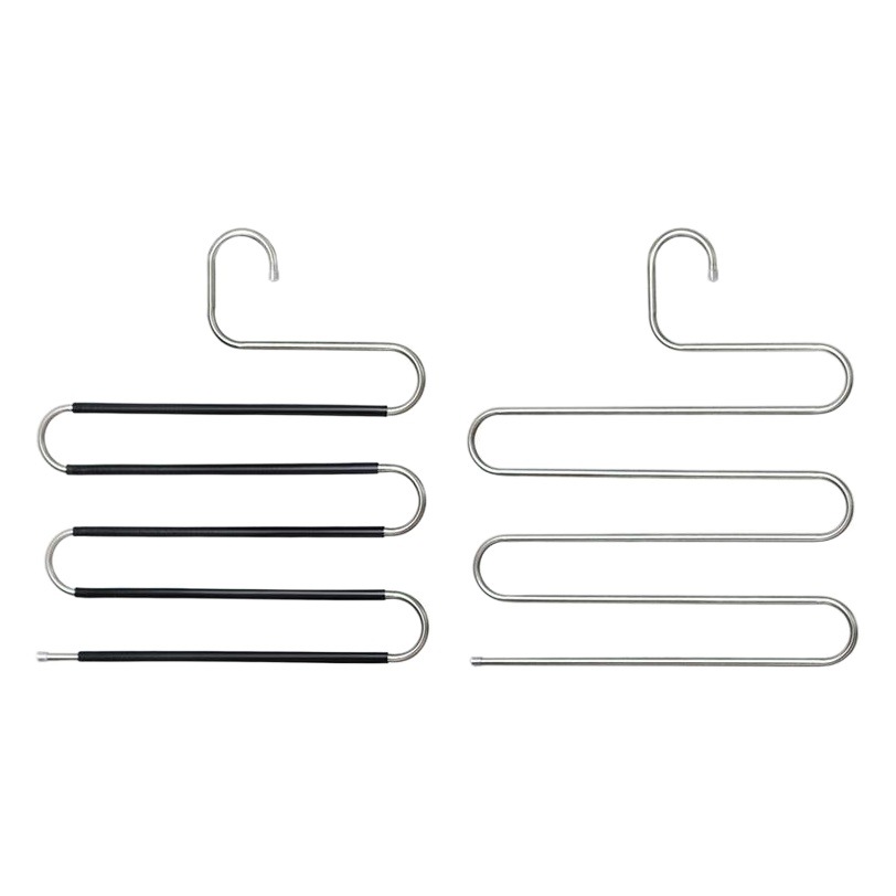 Kaiwang Stainless Steel Pants Rack Bold 8mm Multifunctional Magic S-shaped Multi-layer Pants Hanging Pants Wardrobe Storage Pants Rack