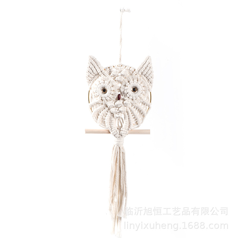 Picture of Cotton Rope Hand-woven Owl Pendant Bohemian Creative Wall-hanging Blanket Nordic Style Home Decoration Hanging Ornaments