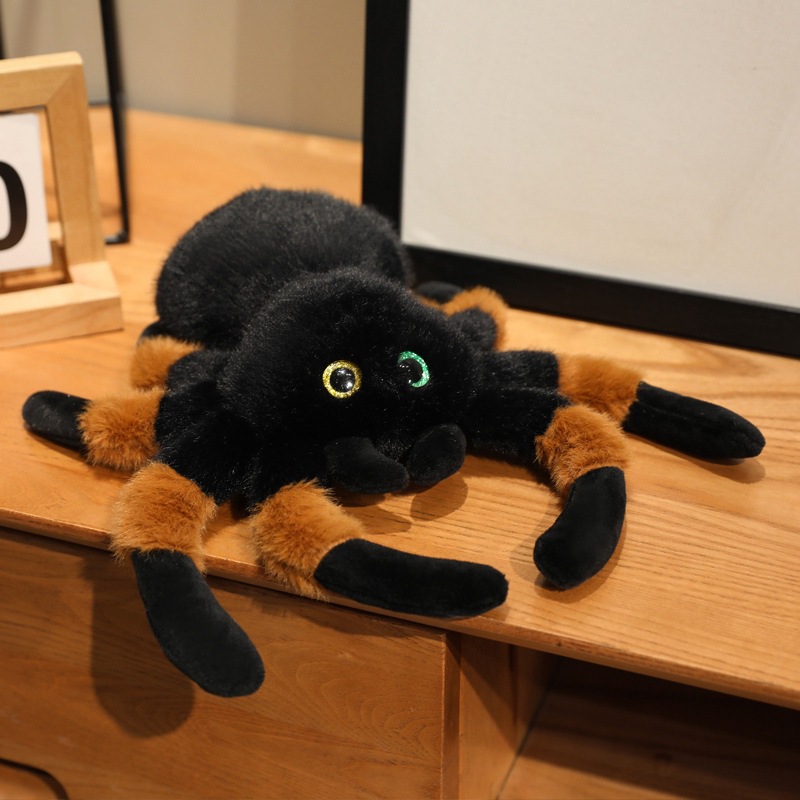 Picture of Cartoon Spider Doll Furry Insect Doll Simulation Colorful Four-Eyed Spider Plush Toy Pendant Gift