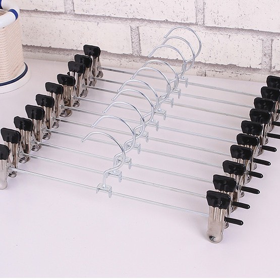 Picture of Cross-border hot sale multi-functional stainless steel trouser clip metal non-slip belt clip hanger trouser rack chrome plated galvanized wholesale