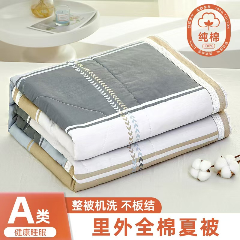 Picture of Class A Mother and Infant Grade Xinjiang Cotton Summer Cool Quilt Household Cotton Machine Washable Air-conditioning Quilt Summer Pure Cotton Single Thin Quilt