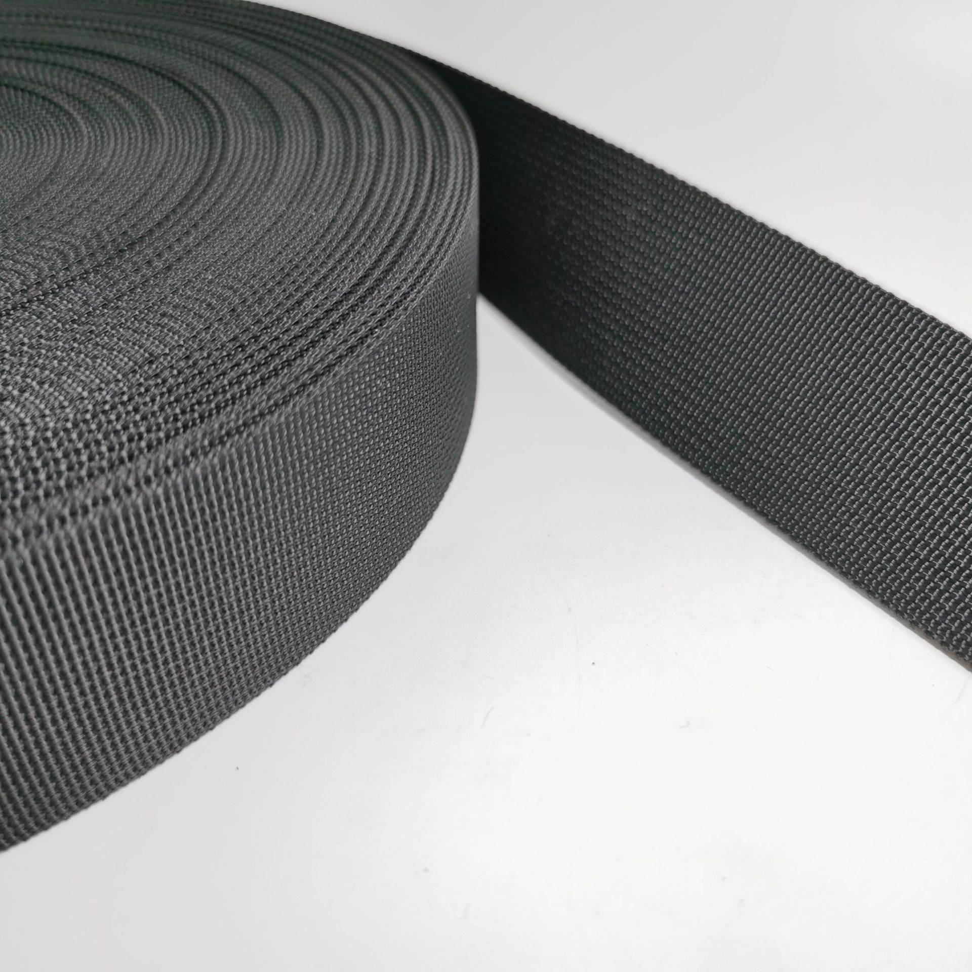 Black imitation nylon pit pattern webbing 3 to 2 inch luggage shoulder strap 1.1mm thick large quantity of in stock large price excellent