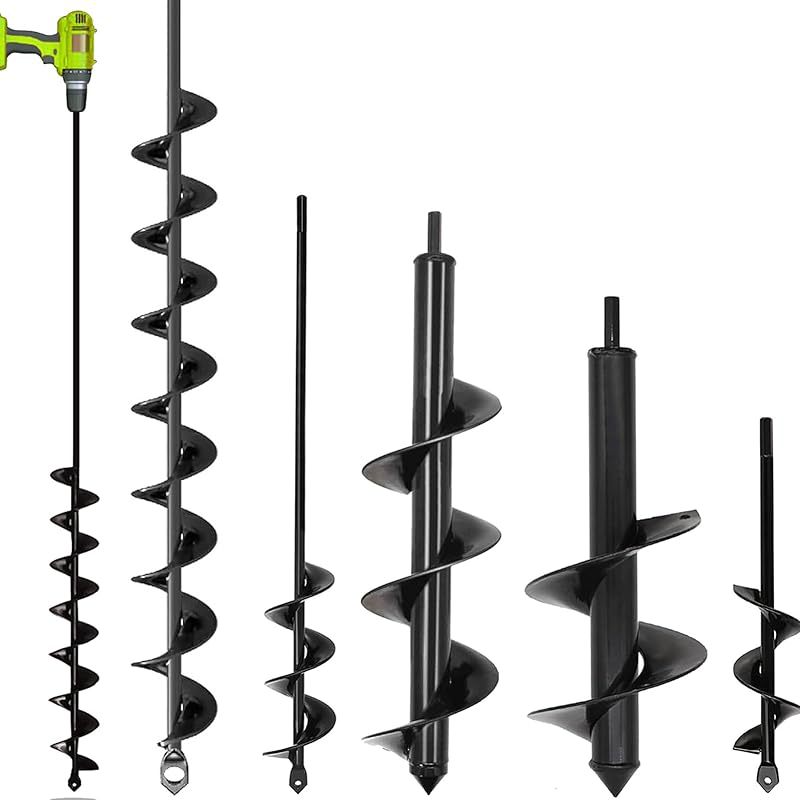 Garden auger drill bit is used for planting 1.6x 9 inch long pine earth twist drill to grow vegetables and drill bit