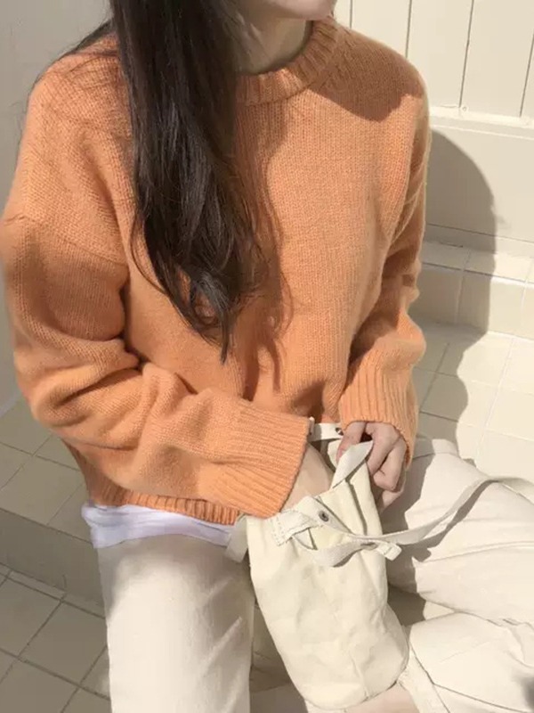 Picture of Women's sweater autumn and winter 2024 New sweet lazy style loose outer wear thickened bottoming shirt soft glutinous knitted top