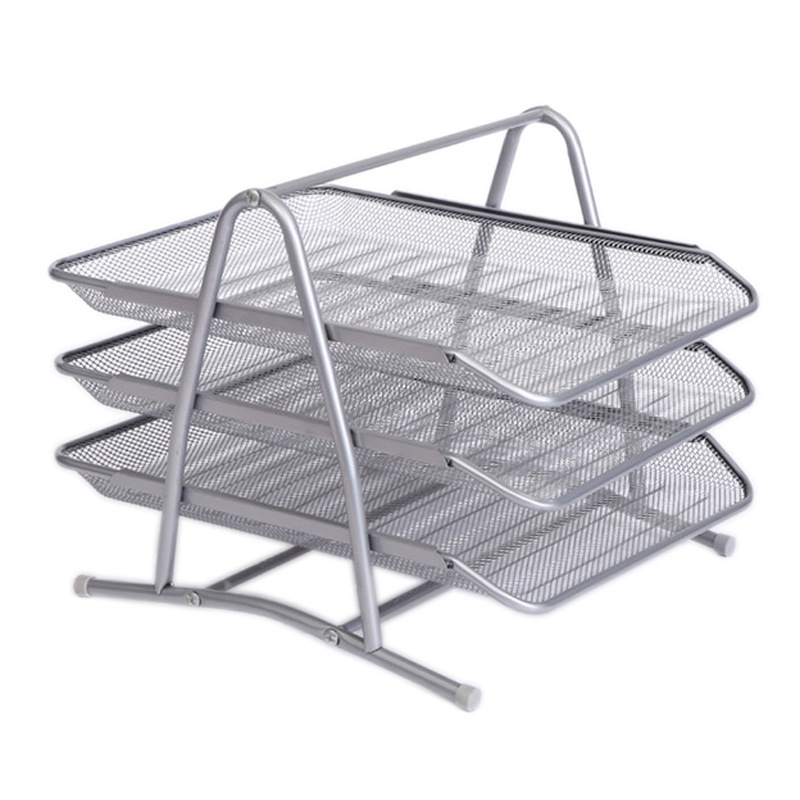 Picture of Factory three-layer four-layer metal file tray File column data sorting A4 file rack office desktop storage rack