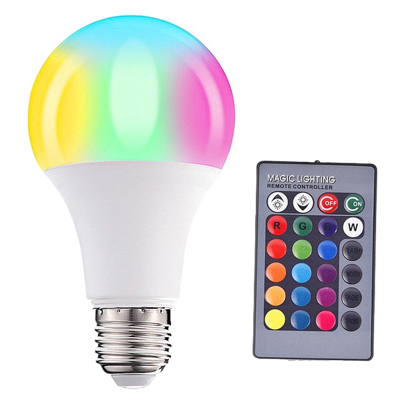 Color changing remote control bulb lamp with memory led colorful rgb bulb color bulb A60 plastic coated aluminum constant current A19
