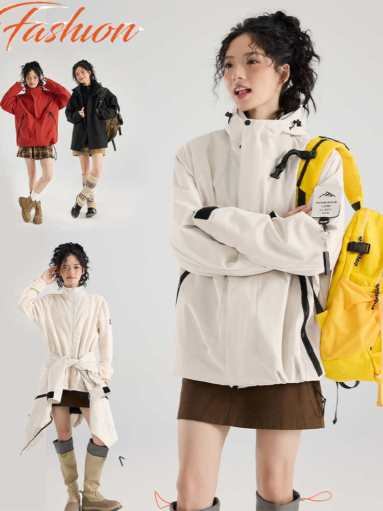 2025 down Winter Jacket Three-In-One for Men and Women, Outdoor Mountaineering, Windproof, Waterproof, Warm Couple's Jacket