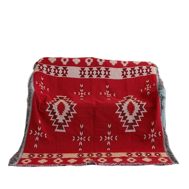 Modern Simple Red Rhyme Full Cover Sofa Towel Sofa Blanket Soft Carpet Decoration Sofa Dustproof Full Cover Blanket
