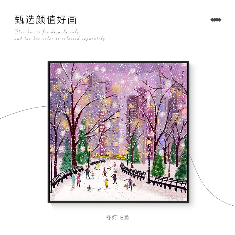 Picture of Christmas Winter Lamp Living Room Decoration Painting Ins Style Bedroom Bedside Hanging Painting Niche Art Artsy Warm Floor-To-Ceiling Painting