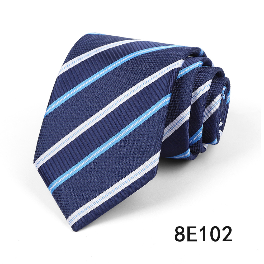 Picture of Men's Tie Business Casual Stripesd Tie 8cm Polyester Jacquard Embroider Print Tie Wholesale Formal Wear