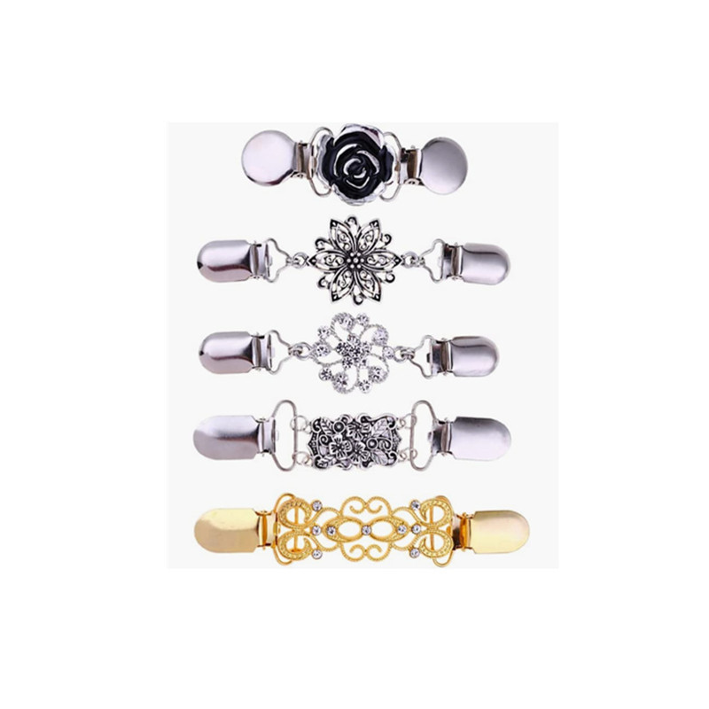 Picture of Amazon's Best-Selling Autumn and Winter 6-Piece Set of Retro Sweater Shawl Clips, Collar Duckbill Clips, Anti-Exposure Brooch Accessories