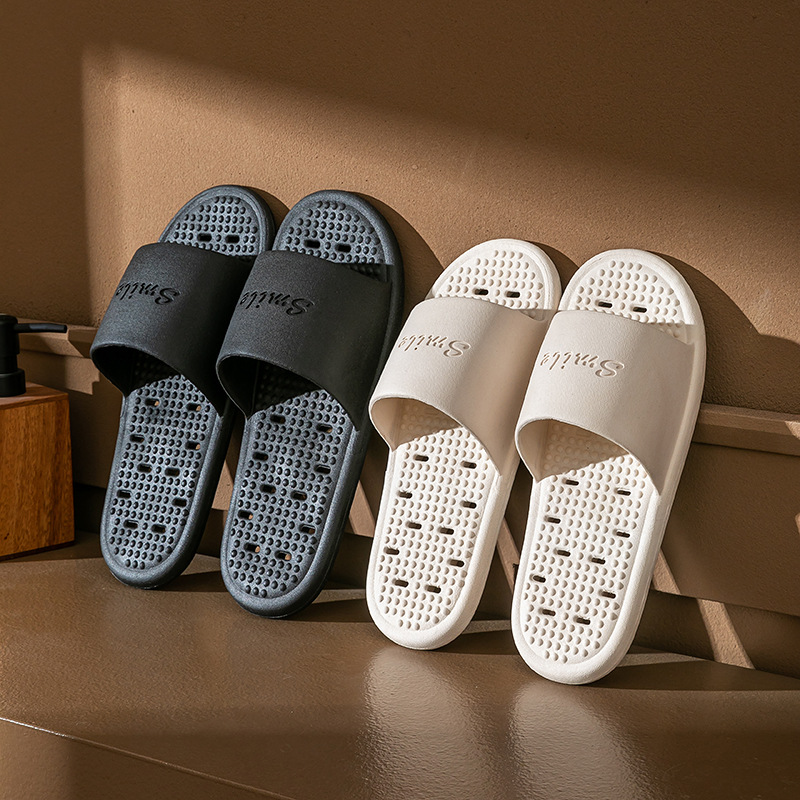 Bathroom Slippers for Women for All Seasons 2024 New Indoor Home Non-Slip Bathing Leakage Quick-Drying Slippers for Men