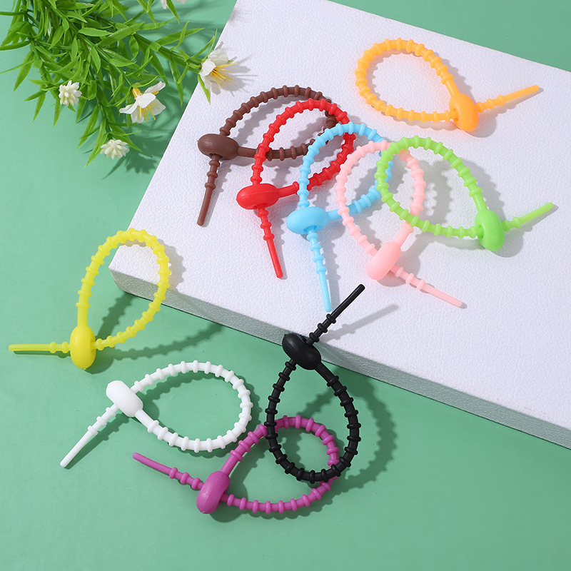 Picture of Nylon Cable Tie Silicone Cable Tie DIY Keychain Jewelry Bag Blind Box Pendant Strap Data Lanyard Winch