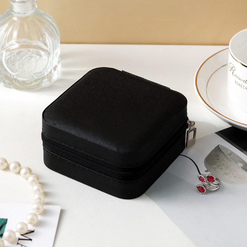Picture of Leather Small Size Jewelry Storage Box Travel Portable Gift Box with Lock Jewelry Box High-End Jewelry Box