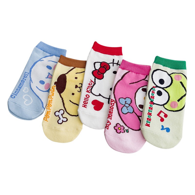 Japanese and Korean Style Socks High Beauty Value Cartoon Cute Women's Socks Girls Students Shallow Mouth Short Tube Cute Low Socks Straight Board Boat Socks
