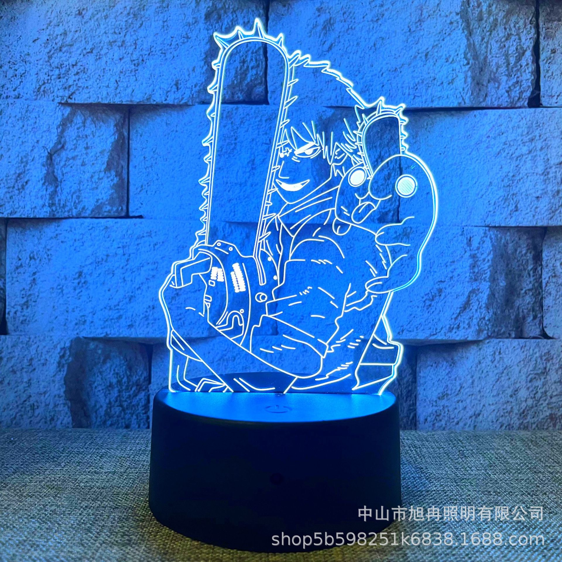 Cross-border 3D night light Chainsaw series atmosphere light USB table lamp new strange creative gift light touch remote control