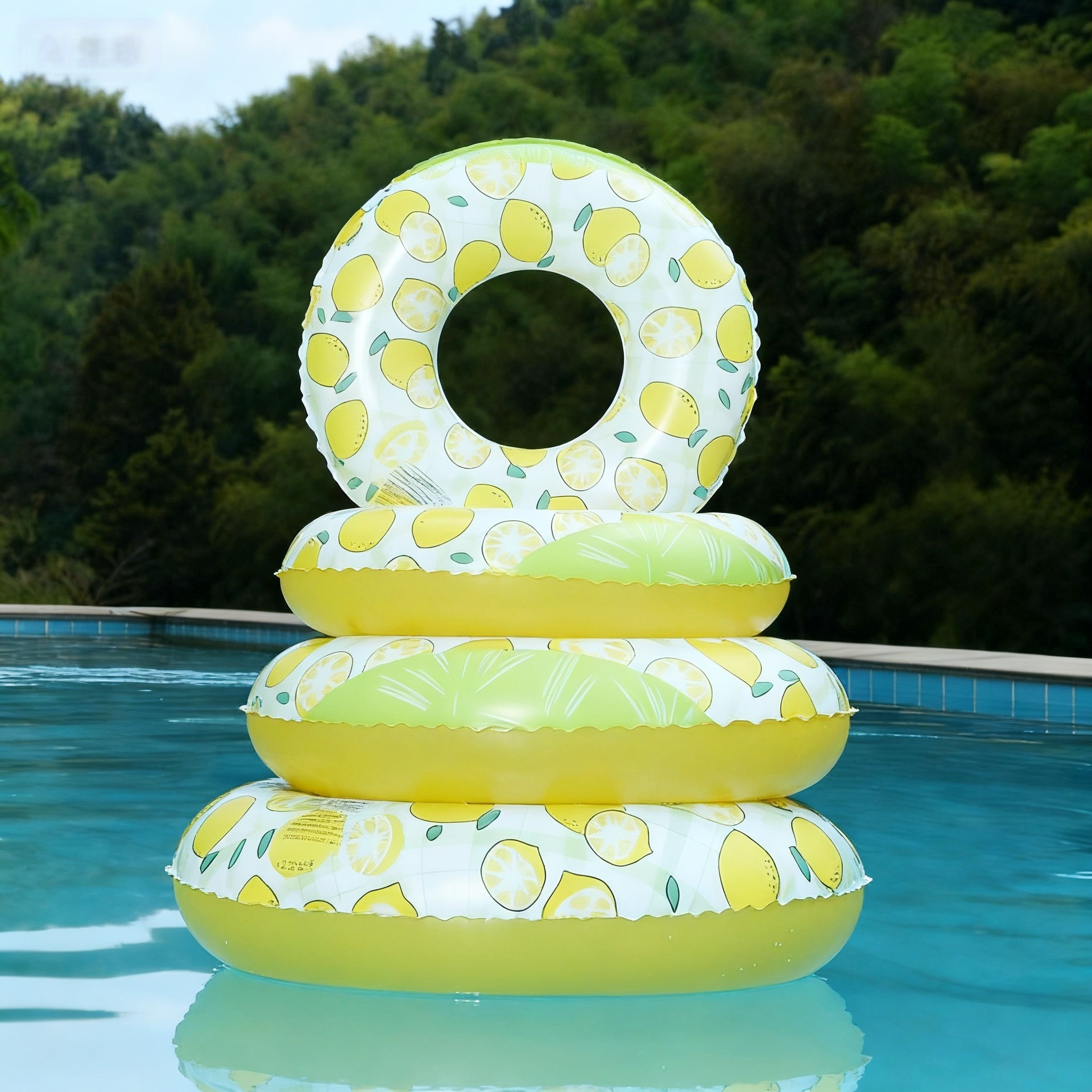 Picture of Thickened double airbag swimming ring factory wholesale 50-90 swimming ring thickened children's inflatable fluorescent solid color swimming ring