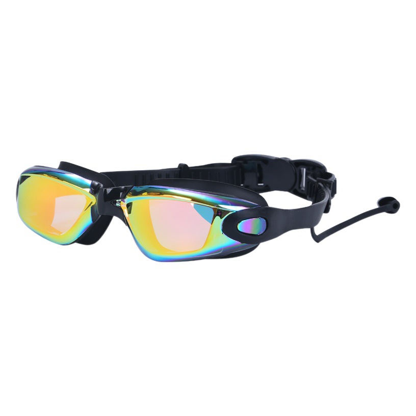 Strict selection of racing swimming goggles HD eye protection electroplating anti-fog swimming glasses adult earplugs waterproof swimming goggles wholesale