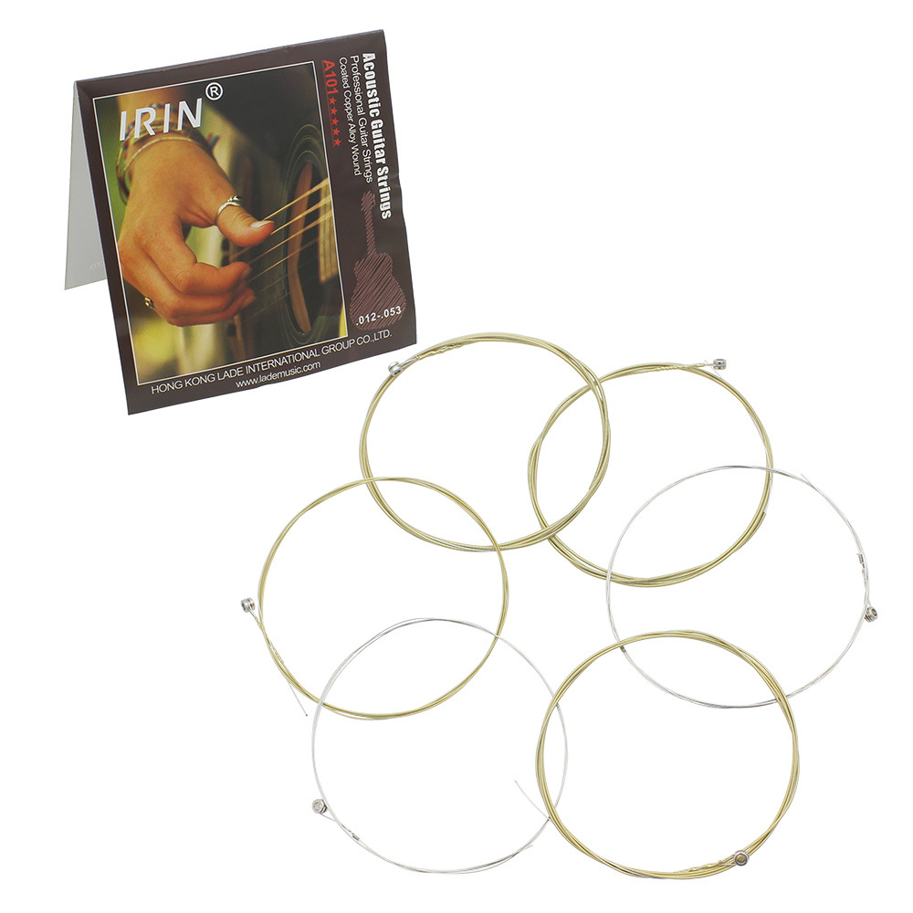 Irin Folk Guitar Strings A101 Stainless Steel Silk Strings Acoustic Guitar Brass Alloy String Set for Folk Guitar