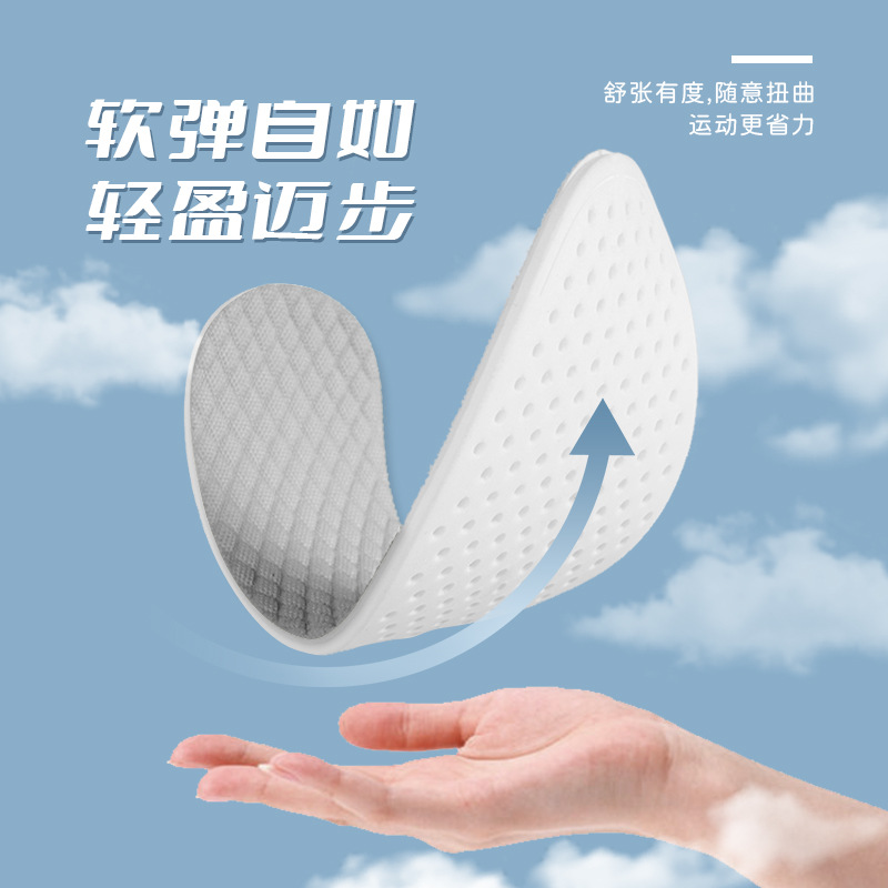 Picture of Sports Insoles Absorb Sweat, Pu Breathable Leather Insoles for Women, Soft Sole, Comfortable, Cuttable, Thin Summer Style, Shock-Absorbing, with a Feeling of Stepping on Poop
