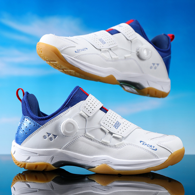 New Style Swivel Buckle Casual Badminton Shoes Breathable Lovers Light Table Tennis sneaker Men's Tennis Training Shoes