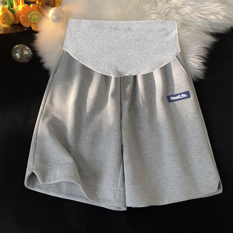 Picture of Waffle pregnant women's shorts summer wear casual straight loose breathable thin sports shorts summer