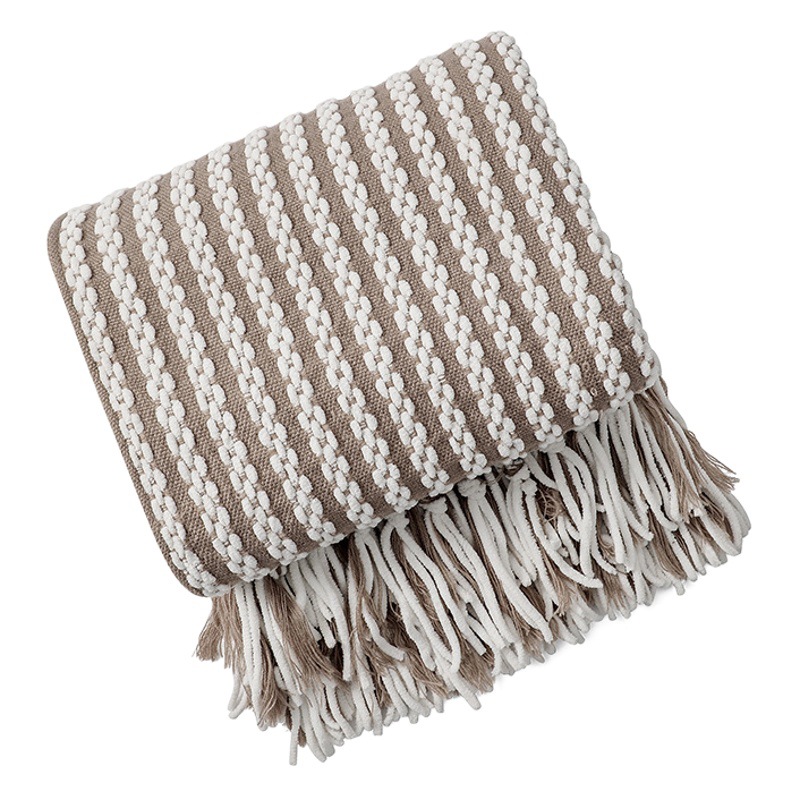 Handmade knitted blanket blanket coarse wool blanket sofa blanket woven blanket chenille blanket nap blanket bean blanket
