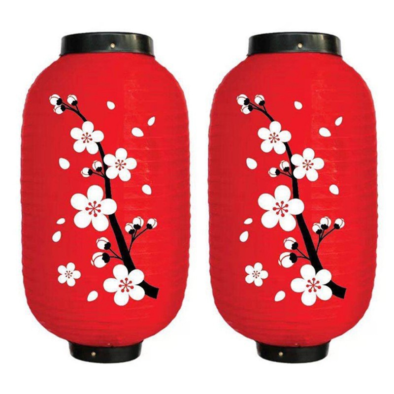 Picture of Wax gourd lantern outdoor lantern waterproof festive silk cloth plum blossom lantern wholesale Japanese and Korean folding peach blossom Lantern