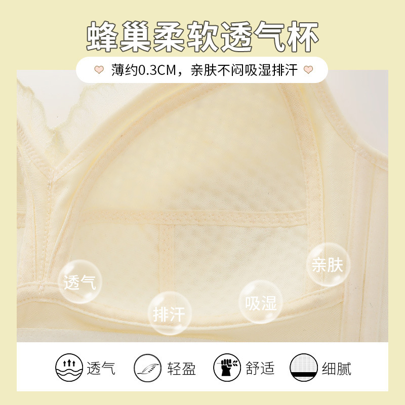 Picture of plus size Women's Underwear Bra Large Cup chubby girl Ultra-thin Non-steel Rings Adjustable Breast Tinkle Auxilis Large and Small
