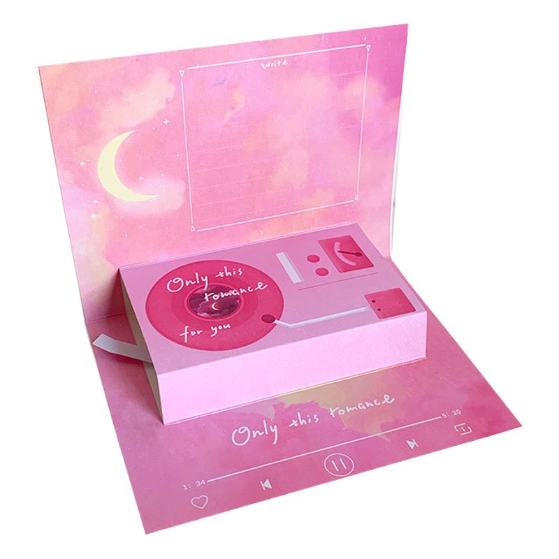 Tanabata Festival ins business phonograph birthday gift creative cute greeting card three-dimensional greeting card cake blessing card
