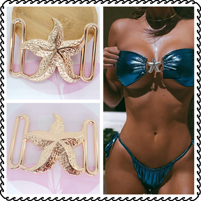 New Bikini Chest Bag Starfish Decorative Wear with Buckle Swimsuit Clothing Waist Jewelry Starfish Metal Buckle