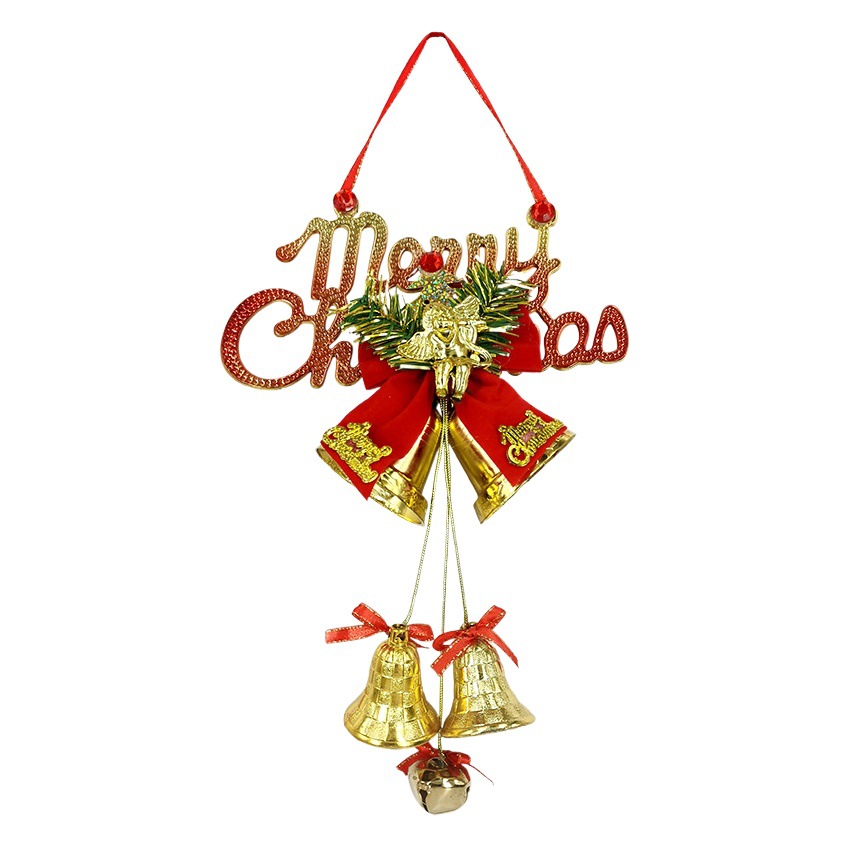 Spot Christmas decoration English letter card with bells Christmas festive scene Christmas tree pendants
