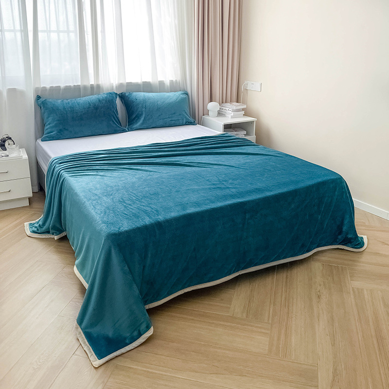 Picture of Muji Blanket Nap Blanket Flannel Blanket Blanket Coral Fleece Air-conditioning Blanket Winter Thickened Fleece Blanket Wholesale