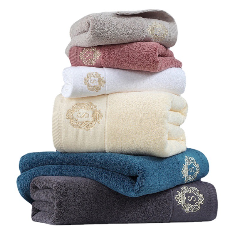 Bath Towel 100% Cotton Class a Thickeneded Water-Absorbent Adult with Packaging Hotel Bed and Breakfast Bath Towel Wrap Classy 7A Antibacterial Bath Towel