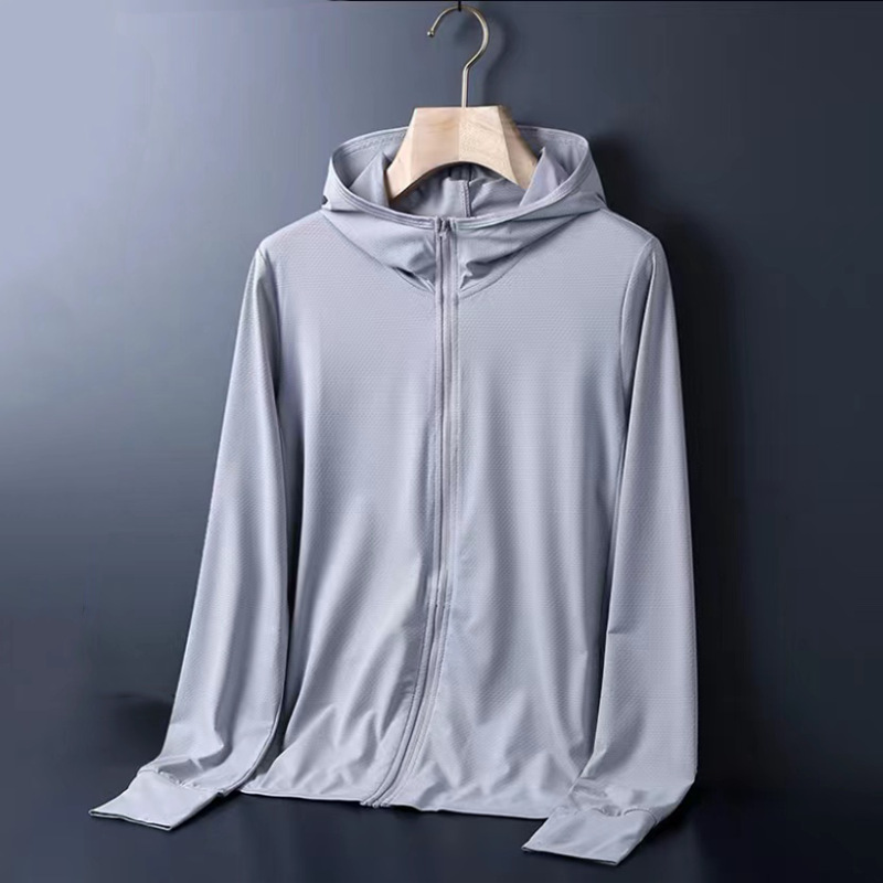 Factory wholesale cross-border export sunscreen men's summer thin ice silk coat outdoor sports breathable quick-drying jacket