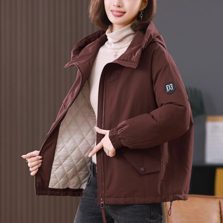 Parker Women's Winter Cotton Thickened Coat 2024 New Middle-aged Mother's Winter Wear Age-reducing Warm Hooded Cotton-padded Jacket for Women